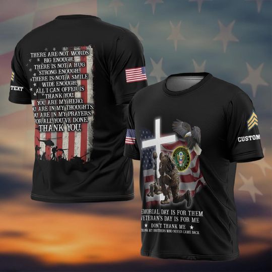 3D Memorial Day Veteran's Day T-Shirt for Military Appreciation