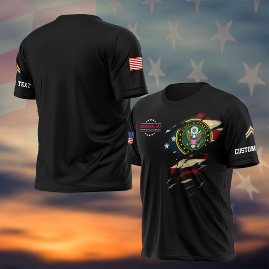 Personalized Memorial Day 3D T-Shirt Honoring Our Heroes