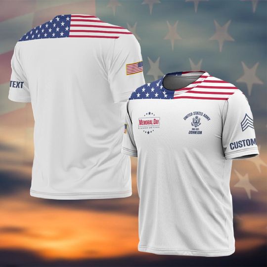 Customized U.S Veteran Memorial Day 3D T-Shirt