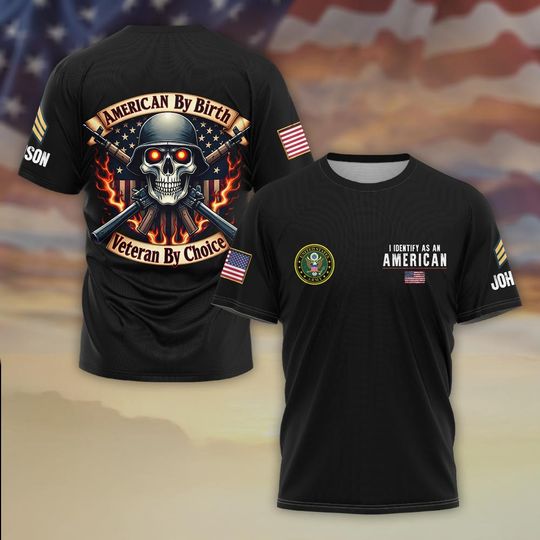 Fearless & Unbowed American Veteran 3D T-Shirt