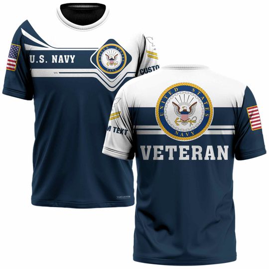 Customized US Navy Veteran 3D T-Shirt