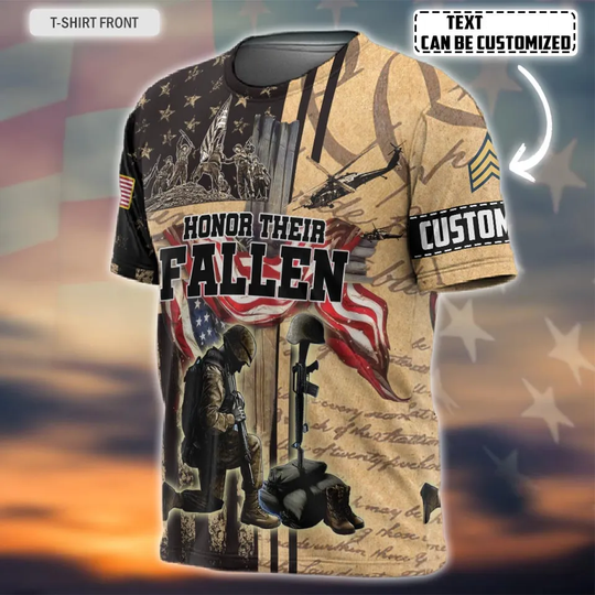 3D Veteran Honor the Fallen T-Shirt