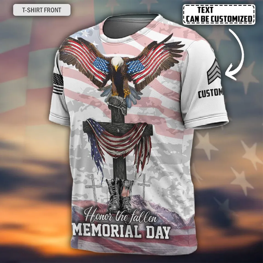 3D US Veteran Honor the Fallen T-Shirt Memorial Day