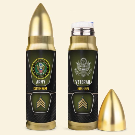 Customized US VETERAN Bullet Tumbler