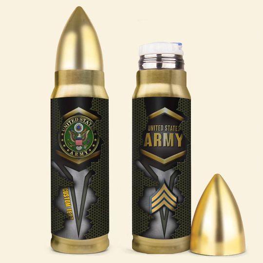 Customized US Military Bullet Tumbler