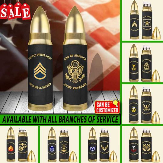 Customized United States Armed Forces Bullet Tumbler