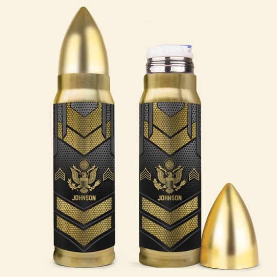 Customized U.S Veteran Bullet Tumbler