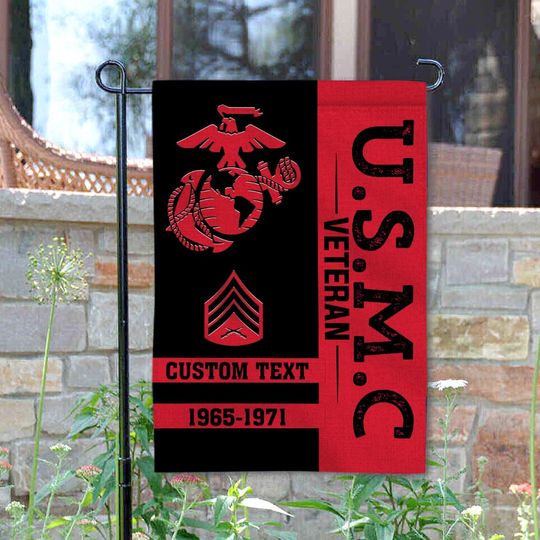 Customized US Veteran Proudly Served Garden Flag