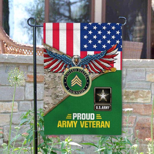 Customized Proud U.S Veteran Garden Flag