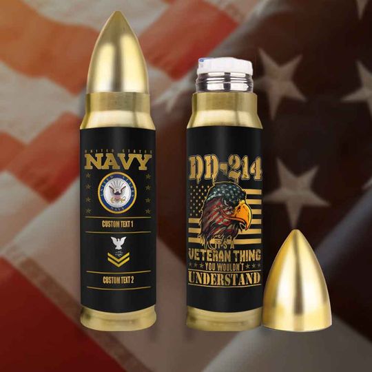 Customized U.S.Navy Veteran Quotes Bullet Tumbler