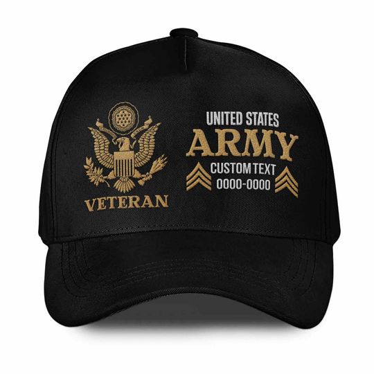Customized US Veteran Proudly Served Embroidered Classic Cap