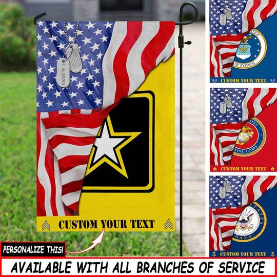 Personalized Military Garden Flag