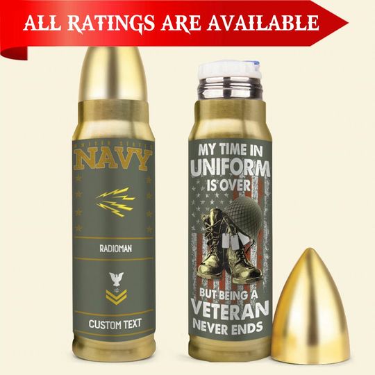 Customized Navy Ratings Bullet Tumbler
