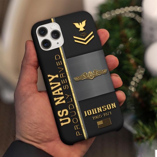 Customized US Navy Badges Proudly Served Phone Case