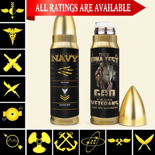 Customized Navy Ratings Bullet Tumbler