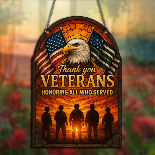 Guardians of Freedom – We Remember, We Honor Hanging suncatcher ornaments
