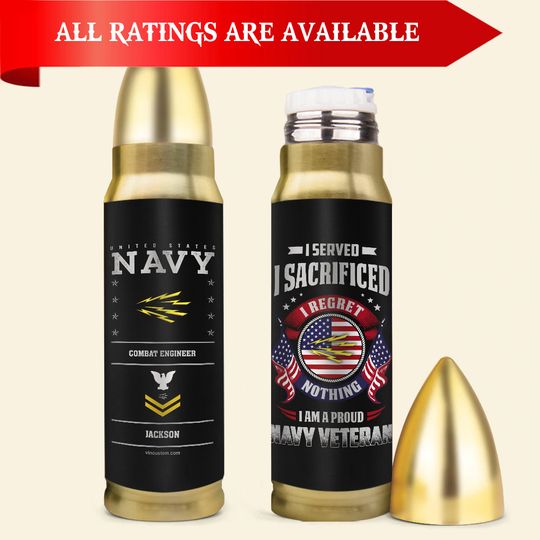 I Served, I Sacrificed, I Regret Nothing, I Am A Proud Navy Veteran – Customized Navy Ratings