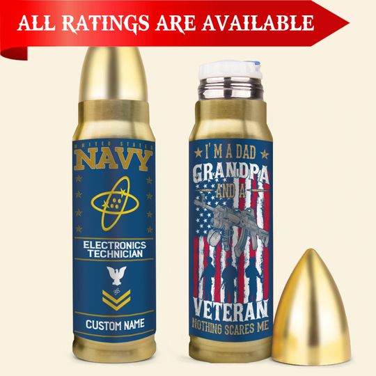 Customized Navy Ratings Bullet Tumbler
