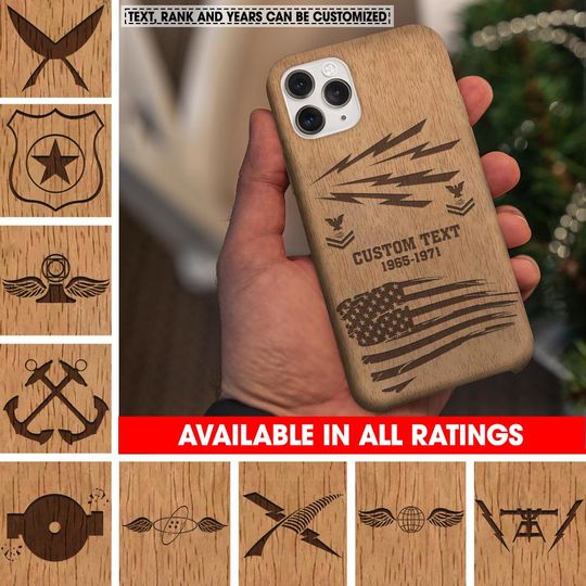 Customized US Navy Ratings Veteran Proudly Served Phone Case