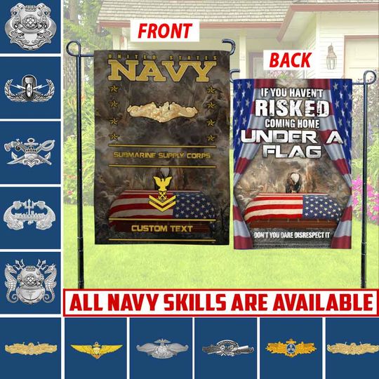 Customized US Navy Skill Garden Flags