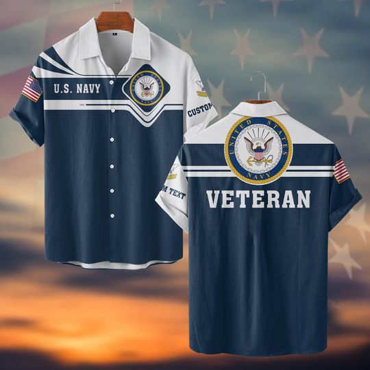 Customized U.S Navy Veteran Shirts Hawaiian Shirt