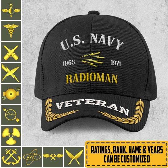 Customized Navy Rating Embroidered Baseball Cap