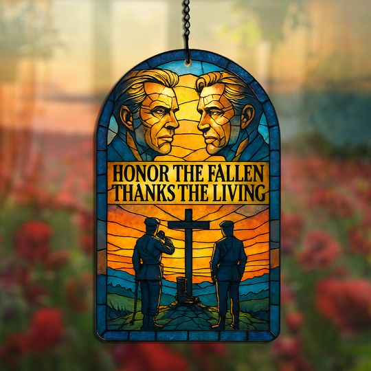 Honor the Fallen, Thank the Living  Hanging suncatcher ornaments