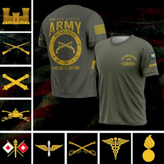 Customized United States Army Careers 3D T-Shirt