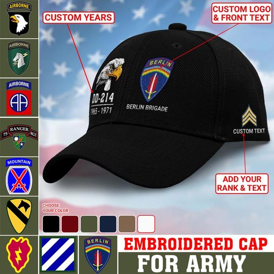 Customized Army Units Embroidered Baseball Cap