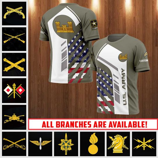 Customized Army Branches 3D T-Shirt
