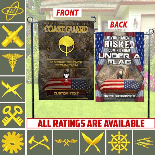 Customized USCG Ratings Garden Flag