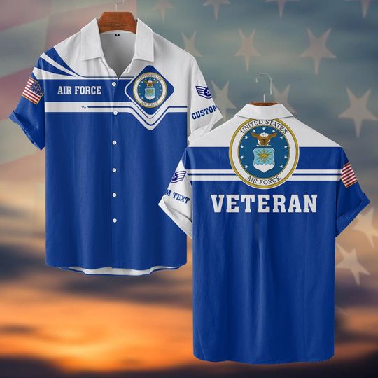 Customized U.S Air Force Veteran Shirts Hawaiian Shirt