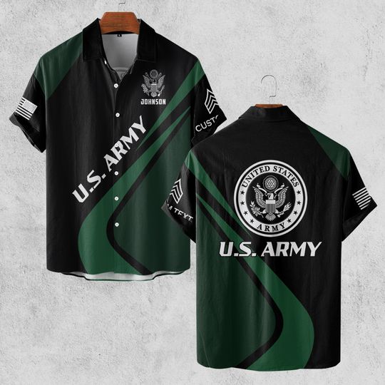 Customized U.S Veteran Hawaiian Shirt