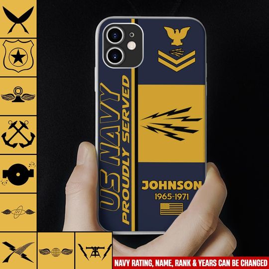 Customized US Navy Ratings Proudly Served Phone Case