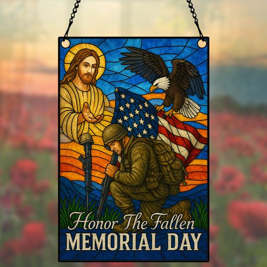 Honor the Fallen – Memorial Day Tribute to Our Heroes  Hanging suncatcher ornaments