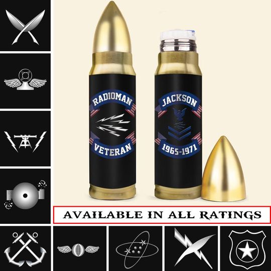 Customized US Navy Ratings Bullet Tumbler
