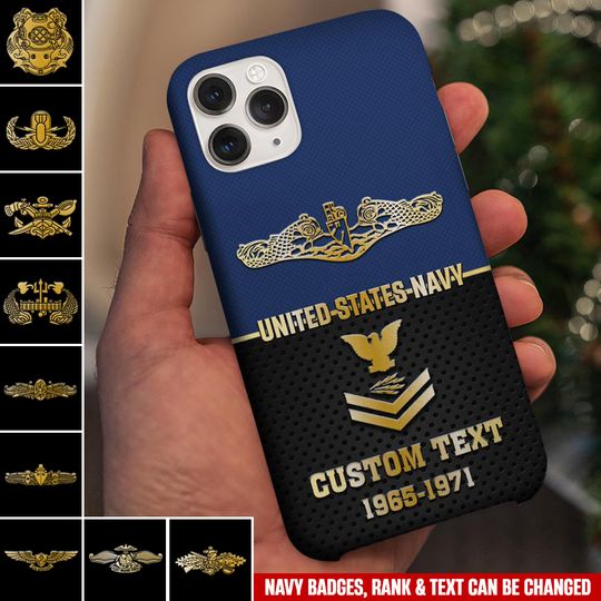 Customized US Navy Badges Veteran Proudly Served Phone Case