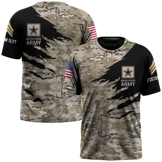 Customized Camouflage U.S. Veteran T-Shirt