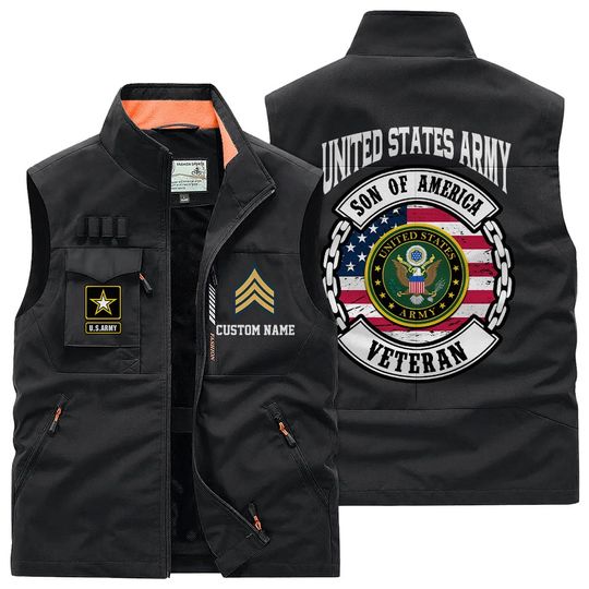 Customized US Veterans Multi Pocket Vests