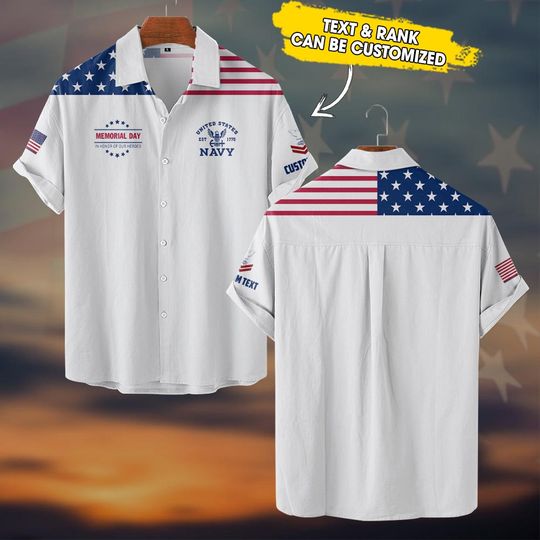 Customized Memorial Day In Honor Of Our Heroes Hawaiian Shirt