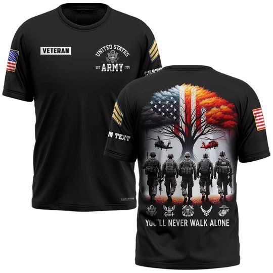 Veteran Custom T-shirt x “You’ll never walk alone” Apparel Shirts