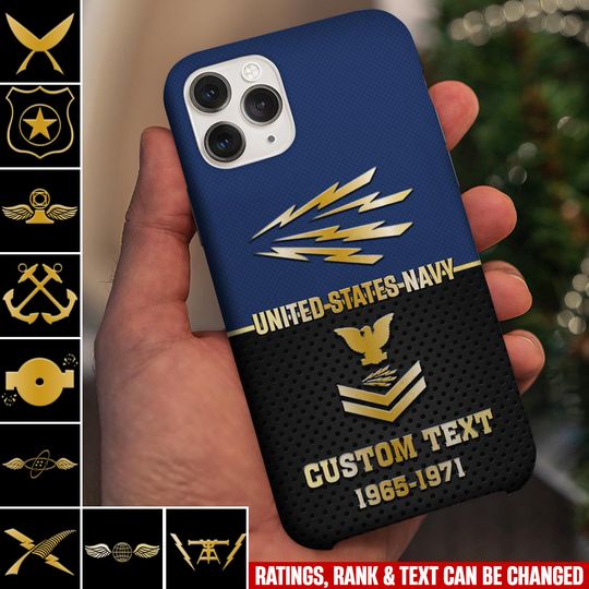Customized US Navy Ratings Veteran Proudly Served Phone Case
