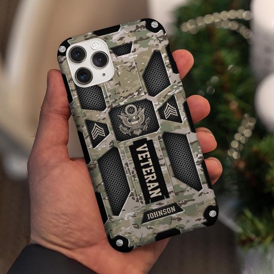 Customized US Veteran Camouflage Pattern Phone Case