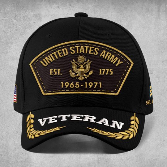 Customized US Veteran Proudly SEmbroidered Classic Cap