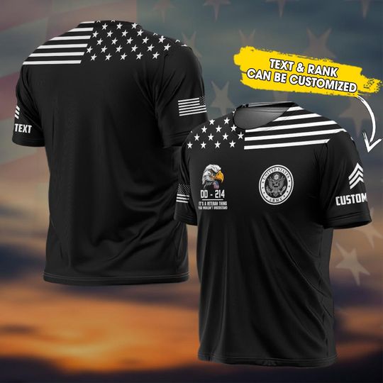 Customized 3D T-Shirt - DD-214 Veteran Design