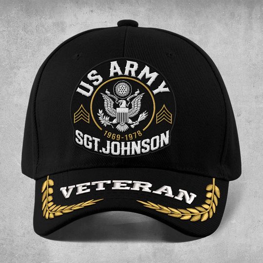 Customized US Veteran Proudly Served Embroidered Baseball Cap