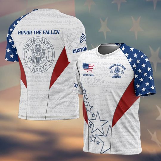 Customized U.S Veteran Honor The Fallen 3D Tshirt