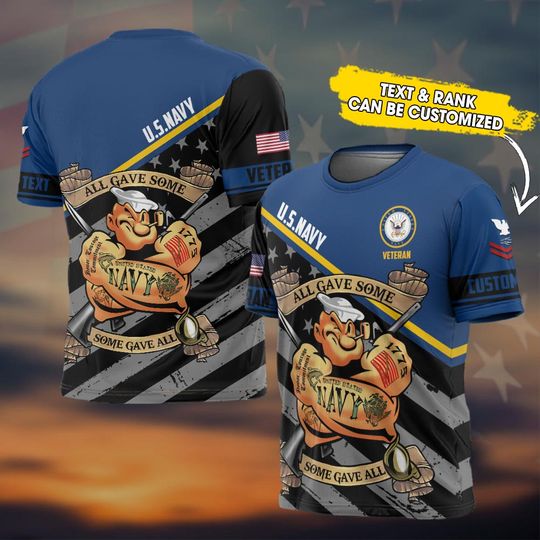 Customized US Military Proudly Served 3D T-Shirt