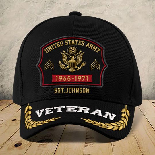Customized US Veteran Proudly Served Embroidered Baseball Cap