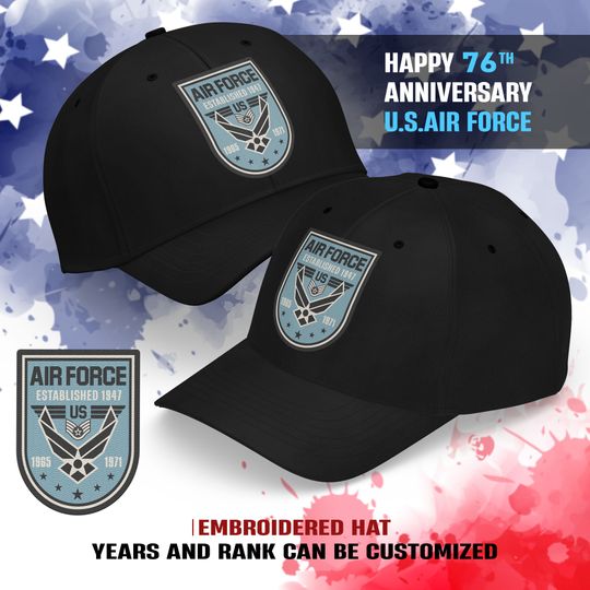 Customized 76th U.S. Air Force Birthday Collection Embroidered Baseball Cap